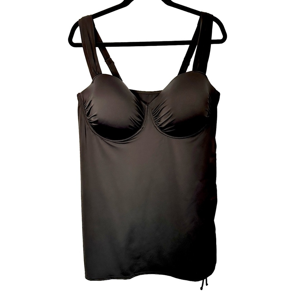 NWT Swimsuits for All 2 Piece Black Slimming Tankini Top & Bottom 22